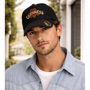 Guinness Black Strapback Bottle Opener Baseball Hat Cap Official Merchandise